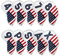 Golf Iron Head Covers Set 10pcs/Set Iron Headcover Golf Iron Club Cover USA American Flag for Titleist, Callaway, Ping, Taylormade PXG0311 (White2)