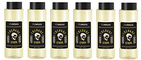 FemMas Lemon Cologne 400ml Eau de Cologne 6 Stück, desinfizierend für Hände und Gesicht