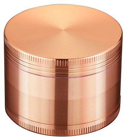 LIHAO Grinder Crusher 4-Teiliges Set Mühle Zinklegierung mit Pollen Scraper für Spice Kräuter Gewürze Herb (Mini 5 x 3,5 cm, Rosa Golden)