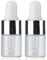 CMJ 2 x 2ml CLEAR Glass Bottles Ear Eye Drops Pipette Dropper Silver White Lid Aromatherapy Empty