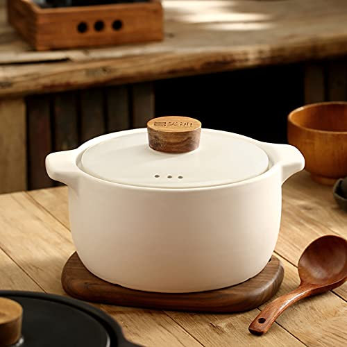 YUDIZWS Pentola in Ceramica, Piatto Antiaderente Casseruola Pentola Rotonda con Coperchio, Pentola per Minestra Resistente al Calore Pentola Pentole in Terrac.