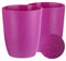 Tymar Blumentopf, 2er-Pack, Orchideentopf, Blumenkübel für Orchidee, Pflanzentopf aus Kunststoff, Moderne, schlanke, Runde Form (Rosa, ø 16 cm)