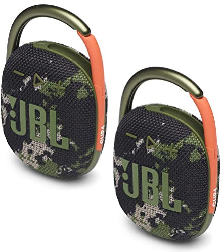 JBL 2er-Pack Clip 4 wasserdichte kabellose Audio-Bluetooth-Lautsprecher (Squad)