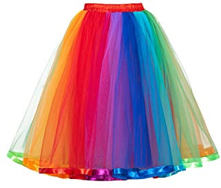 BABYONLINE D.R.E.S.S.® Neu Damen Kurz Retro Rock Hohe Taille Tutu Rock Tüllrock Petticoat 50er Tutu Unterrock Tütü Crinoline Minirock Reifrock Unterrock Kleid Tüll Underskirt für Damen Karnevalspartys
