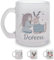 GRAZDesign Personalisierte Weihnachtstasse aus Glas, mit Weihnachts-Motiv, Kaffeebecher, Teetasse mit Namen, Als Geschenk zu Weihnachten (Rentier mit Mädchen)