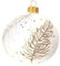 Keyhomestore - 4er Set Weihnachtsbaumkugeln aus Glas in Weiß und Dekoration Feder Gold und Silber - Weihnachtsbaumschmuck für den Innenbereich, Durchmesser 8 cm