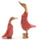 DESIGN DELIGHTS Set di Figure in Legno Duck | Mogano, Teak, 33x20, Colorata, 2 Pezzi | Anatra Deco, Scultura in Legno, Figura Deco in Teak colorato, Figura Animale | Colore: Rosso