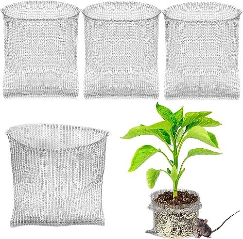 YOUTU® 4 Stück Wurzelschutz aus Edelstahl für Pflanzen, Wühlmauskorb,Pflanzkorb Wühlmausschutz, Pflanzenwurzelschutz für Schutz der Wurzeln von Bäumen, Blumen, Gemüse (50 * 45cm)
