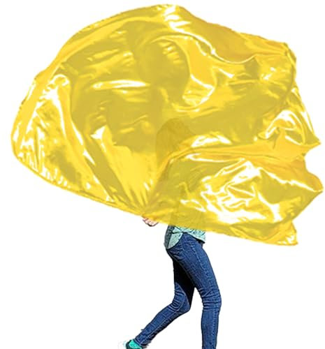 Wuchieal 1 Stück 188 x 139,7 cm halbrunde Anbetung Engelsflügel Flaggen Halbkreis Banner Metallic Lob Flagge mit skalierbarem Stab (Gold)