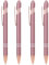 Teaaha 4 Pack Rose Gold Pen, 1.0 mm Sparkly Pens for Women Ballpoint Pen with Stylus Tip, 2 in 1 Fancy Pens for Women Pretty Wedding Pens, Metal Stylus Pen for Touch Screens, Black Ink