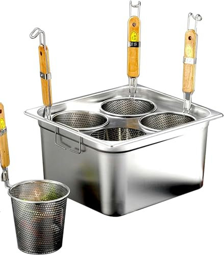Pentole, Pentole con Inserto per Pentole in Acciaio Inossidabile, Set Cuoci Pasta Utensili da Cottura con Cestello Filtro E Coperchio per Cucina Domestica,B,4 Fori
