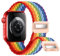 Nepfaivy Geflochtenes Armband Kompatibel mit Apple Watch Armband 45mm 44mm 46mm 49mm 42mm, Nylon Elastisches Band mit Magnetischer Schnalle für iWatch Series 10/9/8/SE/7/6/5/4/3/2/1/Ultra, Regenbogen