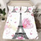 3D Spannbettlaken 120x200 Paris Bettlaken Weiches Atmungsaktiv Spannbetttücher Paris Mikrofaser Spannbetttuch Tiefe Tasche 30 cm Mit 2 Kissenbezügen 80x80 cm ii4296