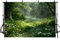 AIBIIN Grüner Dschungelwald-Hintergrund, verzauberter Wald, grünes Grasland, weiße Wildblume, Fotografie-Hintergrund, Kinder, Baby, Wild, Geburtstag, Banner, Kuchen, Smash, Kirche, Heiligtum,
