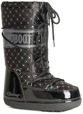 Kefas GRANDBOOT Stivali da Neve Donna – Doposci Outdoor – Scarpe Neve Termiche Impermeabili con Fodera Calda e Suola Antiscivolo – Nero Luxy
