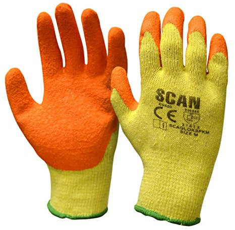 Scan Knit Shell Latex Palm Gloves - One Pair, Large (Size 9)