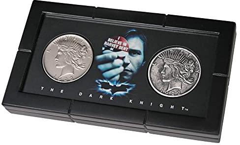 The Noble Collection DC The Dark Knight Harvey Dent & Two-Face Coin Set - 6in (15.5cm) Batman Prop Replica Display - Officially Licensed Film Set Movie Prop Replicas Gifts