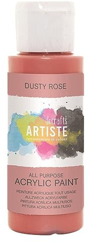 Artiste Acrylic Paint 59ml 2Oz Dusty Rose, Quick-Drying Professional Art, Craft and Hobby Artists Paint, Vibrant Colour, Water-Based Paints Cover All Surfaces with Ease, Ideal for Travel Artists