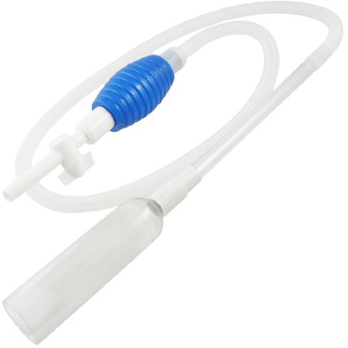 sourcing map 73.8 Lang Aquarium Kunststoff Bodenreiniger Siphon Mulmsauger Mulmglocke blau de de