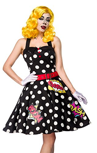 Pop Art Girl Kostuemset Farbe: schwarz/weiß/rot Gr. S