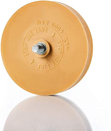 BenBow Folienradierer 90mm Vanille Aroma ohne Adapter- handelsübliche Bohrmaschinen, Akku-Schrauber, Geradschleifer geeignet - Zierfolien, Zierstreifen Aufkleber und Kleberückstände
