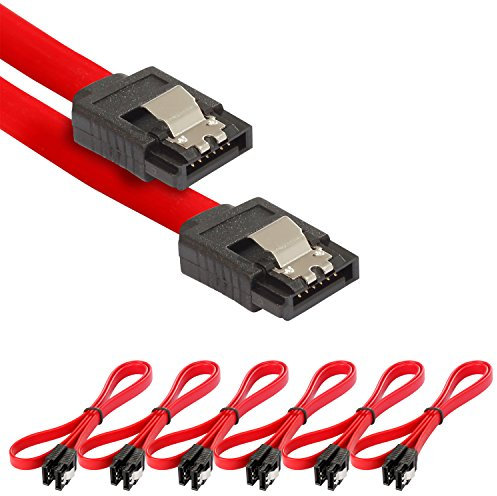 POPPSTAR 6x Cable de datos flexible de 0,5m Sata 3 HDD SDD, enchufes rectos, hasta 6 GB/s, rojo