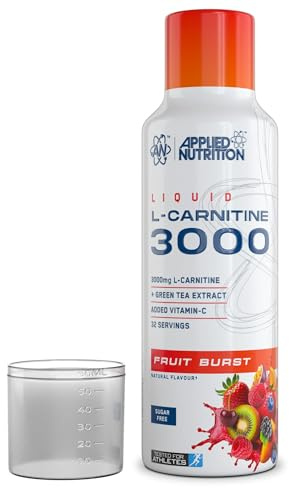 Applied Nutrition L Carnitine 3000 Liquid - L-Carnitine with Green Tea & Vitamin C, Boosts Energy & Weight Management, Vegan (480ml - 32 Servings) (Fruit Burst)
