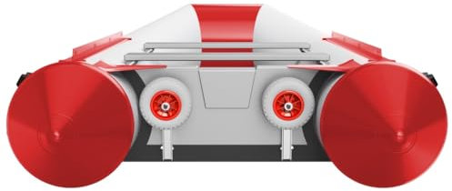 SUPROD Slipräder Heckräder Schlauchbooträder klappbar EIN-Hand Bedienung Edelstahl V4A HD200, grau/rot