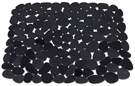 Top-Spring Kitchen Sink Protector Mat Pebble Drainer Mat 30 * 40cm (Black)