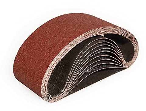 Sruhrak Bandes Abrasifs 100x610 mm-12 Pièces de 80 Grain Bande Ponceuse pour Ponçage et Polissage avec Ponceuse à Bande