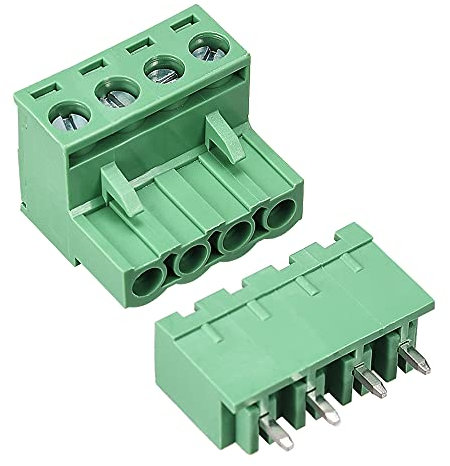 mapa di sourcing 4 Pin 5.08mm Pitch Maschio Femmina PCB Vite Morsettiera 5 Set