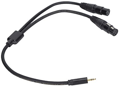 ASHATA Doppel-XLR-auf-3,5-mm-Kabel, Doppel-XLR-Stereo-Mikrofonkabel, Doppel-XLR auf 1/8-Zoll-Klinkenkabel Y-Splitter-Adapter-Patchkabel