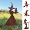 Gartenfigur Hexe mit Eule auf dem Arm groß 90x54cm Gartenstecker Edelrost Gartendeko Wetterfest Rost Metall Rostfigur Halloween Figur von Steinfigurenwelt