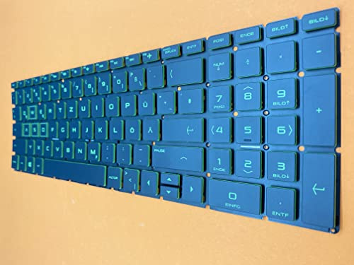 T-ProTek DEUTSCHE-Tastatur Keyboard Grün Beleuchtung kompatibel für HP 15-da0315ng