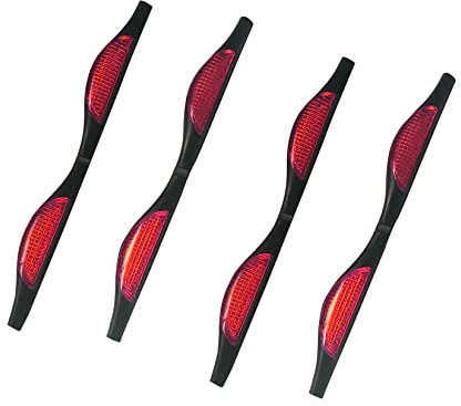 Luvodi 4 Pack Car Door Protectors Bump Stop Edge Guard Strip Dent Reflectors Clip On Rear Front Door Scratches Protection (Red)