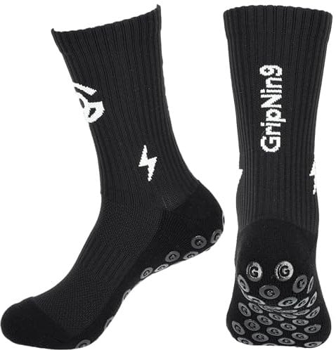 Grip Socken Fußball Herren Größe 36-41 & 42-47 Atmungsaktive Anti-Rutsch Sportsocken für ambitionierte Sportler Fußballsocken mit Polsterung & Zehenverstärkung Grip Socks gegen Blasen Football Socks