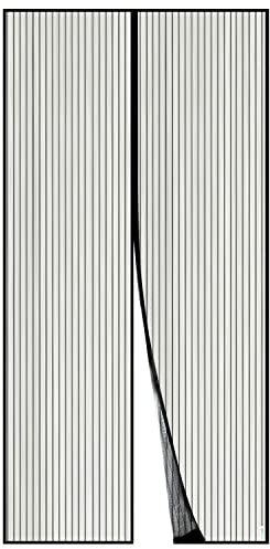 Puerta de Malla Magnética Apalus, Cortina Hecha de Malla, Cierre Magnético de Arriba a Abajo, Se Cierra Automáticamente y Mantiene el Aire Fresco(110x240 CM, Negro)