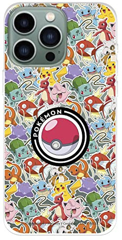 Schutzhülle für iPhone 14 Pro MAX Offizielles Pokémon-Sticker-Pokéball-Muster zum Schutz Ihres Handys, flexibles Silikon, offizielles Lizenzprodukt von Pokémon