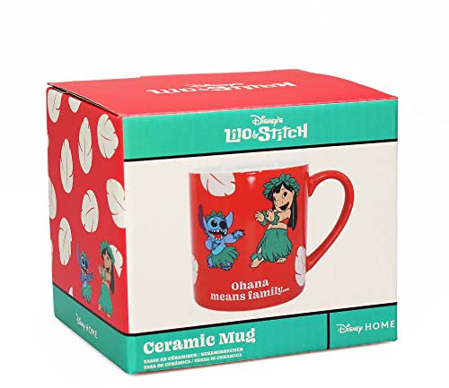 Disney Lilo & Stitch - Ohana - Tazza da ufficio, 325 ml, idea regalo