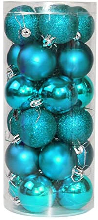 60mm/6Pcs Christmas Baubles Shatterproof Teal Blue, Christmas Tree Decorations Ball Ornaments Balls Xmas Hanging Decorations Holiday Decor - Shiny,Matte,Glitter