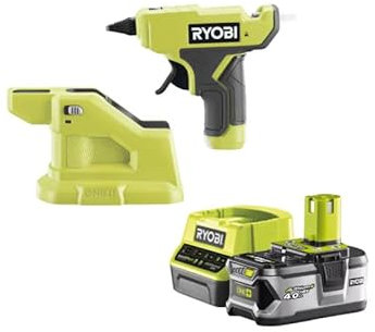 Confezione RYOBI Pistola per colla 18V OnePlus RGLM18-0 - 1 batteria 4,0Ah - 1 caricatore rapido RC18120-140
