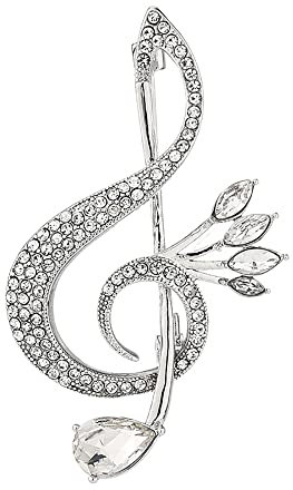 Broche Délicate En Forme De Note De Musique Avec Strass En Forme De Clé De Sol Pour Écharpe Veste Costume Mariée Corsage Pour Femme Fille Homme Bouquet De Musicien Cadeau De Mariage