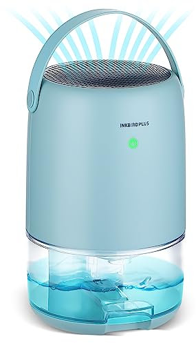 INKBIRD Dehumidifier for Home, 1100ML Portable Dehumidifier with 7 Color LED Light, Auto Off, Electric Ultra Quiet Dehumidifier for Home, Bathroom, Drying Clothes