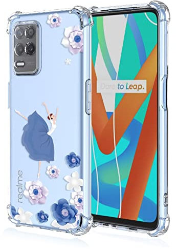 RankOne Phone Case Suitable for Realme 8 5G / Realme Narzo 30 5G (6.5 Inches) Transparent TPU Silicone Color Drawing Pattern Case - Ballerina 2