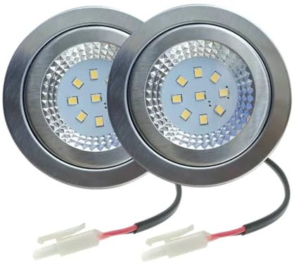 BFYNDE YFcaiheng 2-Piece DC 12V 220V 1.5W LED Kitchen Cooker Range Hood Light 55-60mm Smoke Exhauster Ventilator Lamp 20W Halogen Equivalent (Color : 12V DC Warm White, Size : No)
