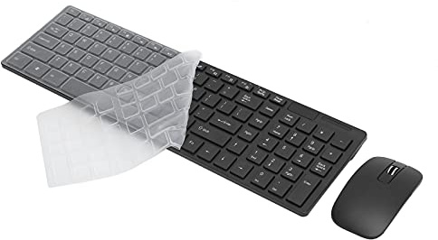 Jectse Kabelloses Tastatur- und Maus-Kombi-Set, 101 Tasten, Ergonomische Tastatur, 2,4 GHz Kabellose Mäuse, FN-Multimedia-Taste, für Laptop, Computer, PC, Telefon, Notebook, Tablet