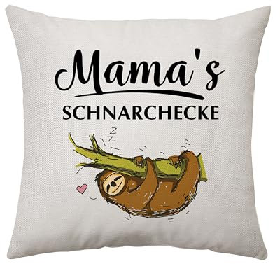 Aconesong Kissenbezug mit Spruch - Mama's Schnarchecke - Geschenk zum Geburtstag Weihnachten Muttertag für Mama Mutter Frauen Geschenk Beste Mama Deko Kissenbezug (Mama's)