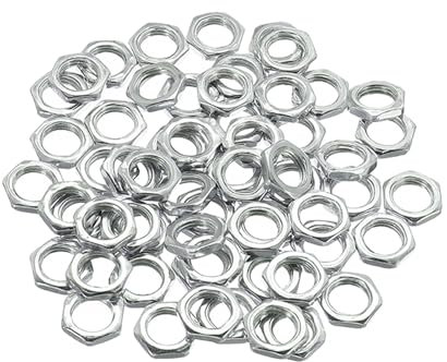 YOKIVE 50 Paquete Tuercas Hexagonales, Tornillos 9mm Roscados, Tubos Lámpara Roscada 1/8ip Espiga Hexagonal Tuerca Sujeción, Ideal para Accesorios Iluminación