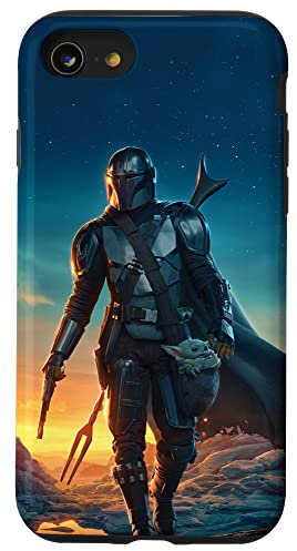 Hülle für iPhone SE (2020) / 7 / 8 Star Wars Poster „The Mandalorian and Grogu Sunset“