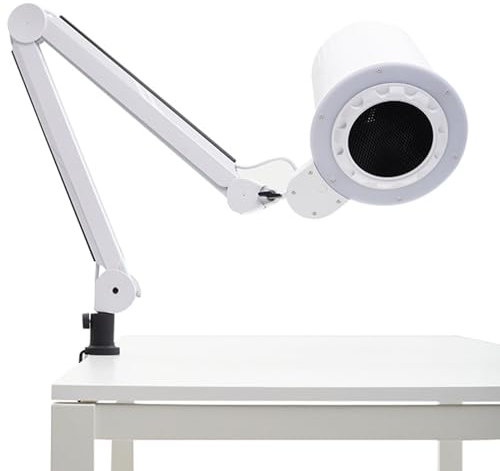 Aspirador de uñas, LED Regulable Incorporado, Ajuste de Velocidad de Varios Niveles, Filtro reemplazable, Adecuado para pedicuras y manicuras, con Soporte extraíble